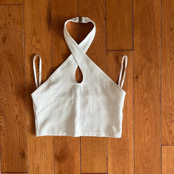 Aritiza Sunday Best White AMIE Tank Halter Crop Top - Size XS - Picture 2 of 6